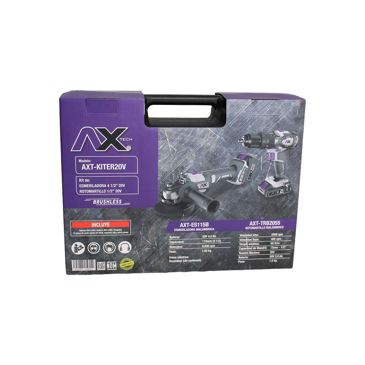 Combo MOTOSOLDADORA Y GENERADOR A GASOLINA 50-180A 120/240V 16HP ENCENDIDO ELECTRICO Y LLANTAS + KIT INALAMBRICO ESMERILADORA Y TALADRO AX TECH AXT-KITER20V AXT-MS234