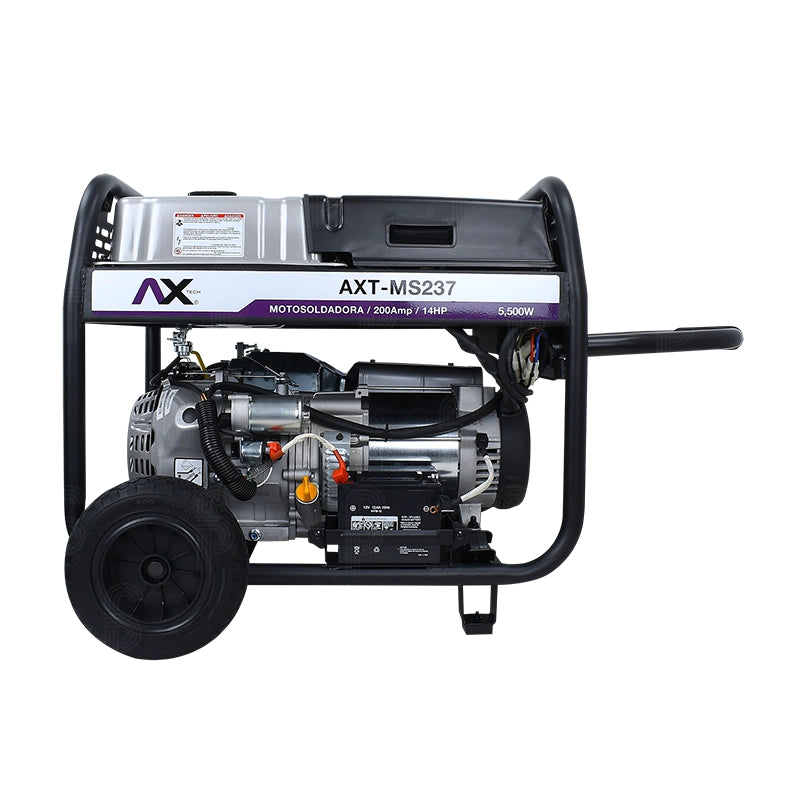 MOTOSOLDADORA Y GENERADOR A GASOLINA AX TECH AXT-MS237 200AMP 5500W 14HP