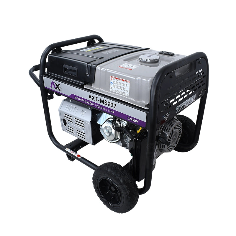 MOTOSOLDADORA Y GENERADOR A GASOLINA AX TECH AXT-MS237 200AMP 5500W 14HP