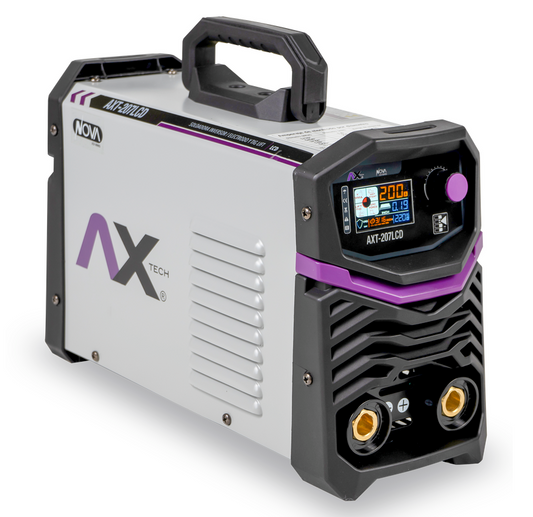 Soldadora Inversor electrodo y Tig Lift BIVOLTAJE con pantalla LCD 200A AX TECH AXT-207LCD