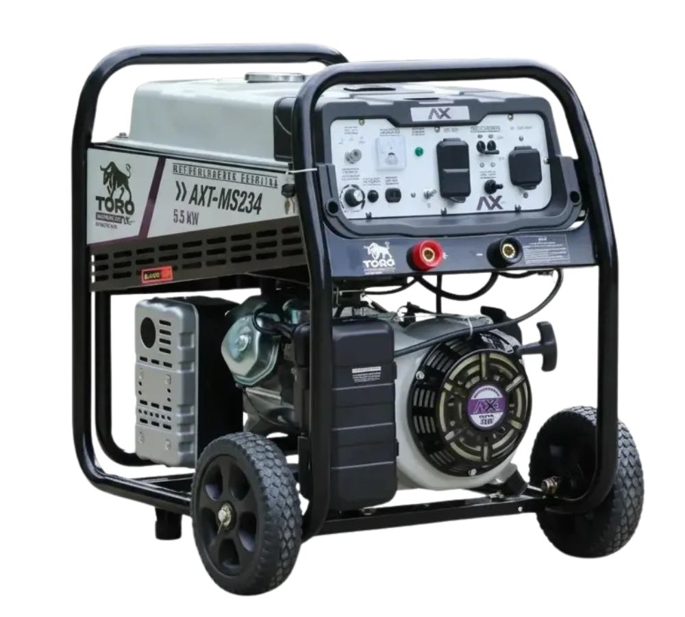 MOTOSOLDADORA A GASOLINA 50-180A  120/240V 16HP ENCENDIDO ELECTRICO Y LLANTAS