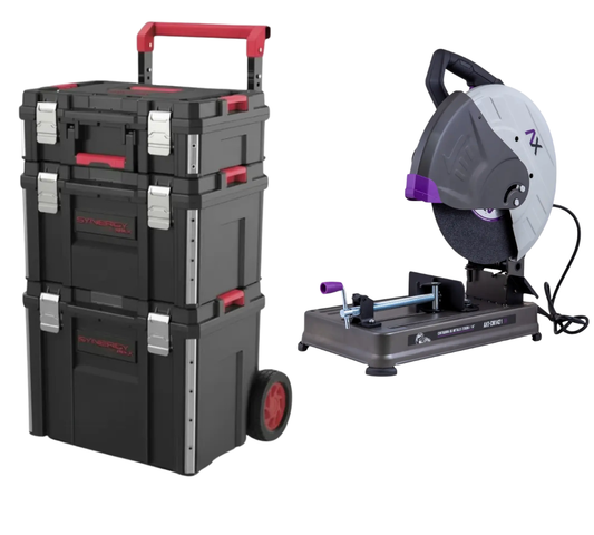 COMBO CORTADORA DE METALES AX TECH 14" + ORGANIZADO PACKOUT DE HERRAMIENTA USO  RUDO  AXT-CM1421