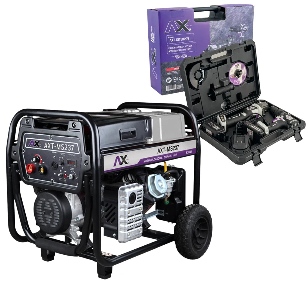 Combo motosoldadora AX TECH AXT-MS237 con kit inalámbrico AXT-KITER20V