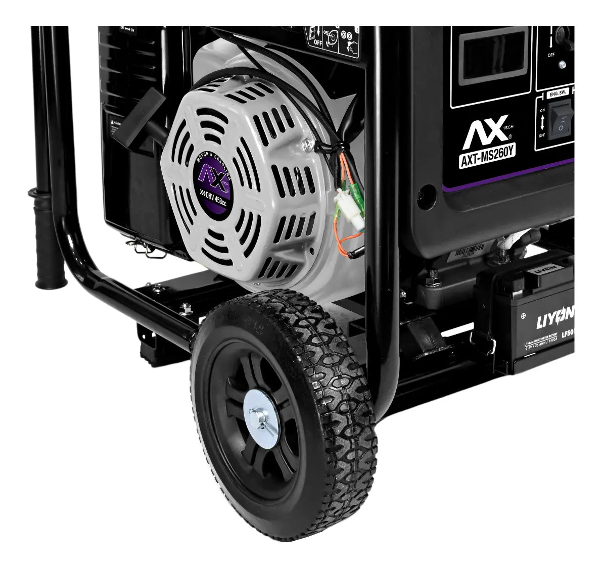 MOTOSOLDADORA Y GENERADOR A GASOLINA INVERTER, 260AMP, 110V, 14 HP, 1800Wtts, CON MARCHA Y BATERIA