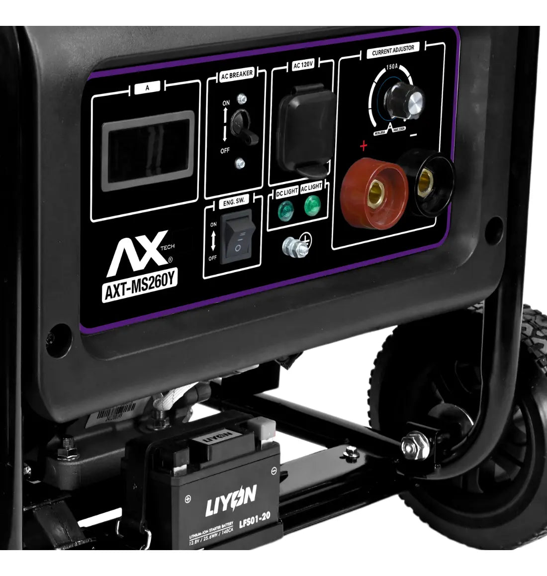MOTOSOLDADORA Y GENERADOR A GASOLINA INVERTER, 260AMP, 110V, 14 HP, 1800Wtts, CON MARCHA Y BATERIA