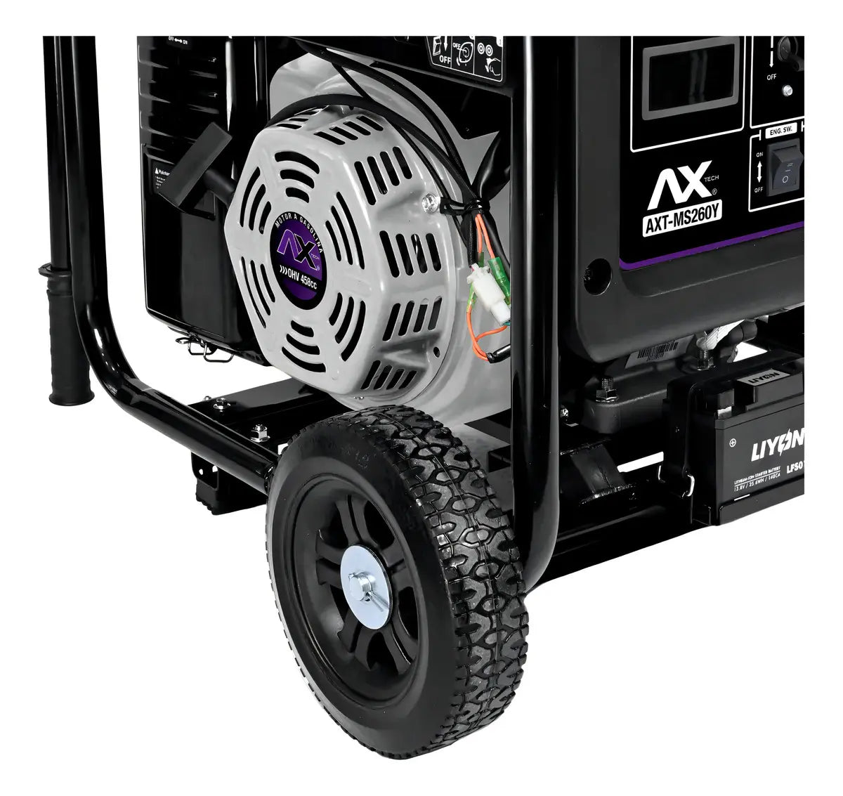 MOTOSOLDADORA Y GENERADOR A GASOLINA INVERTER, 260AMP, 110V, 14 HP, 1800Wtts, CON MARCHA Y BATERIA