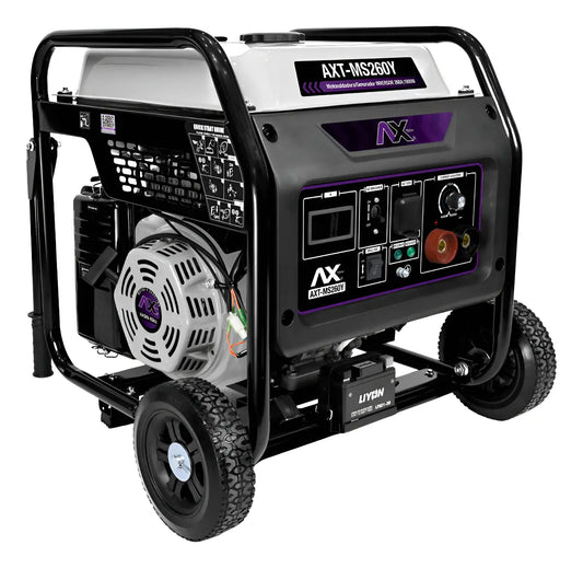 MOTOSOLDADORA Y GENERADOR A GASOLINA INVERTER, 260AMP, 110V, 14 HP, 1800Wtts, CON MARCHA Y BATERIA