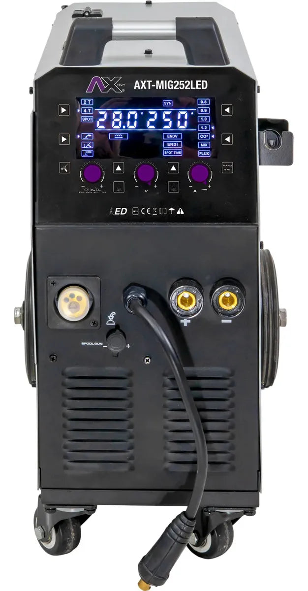 SOLDADORA INVERSOR MULTIPROCESOS MIG/MAG/ELECTRODO/TIG LIFT 250A, 220V 2 FASES, CON ANTORCHA MIG25
