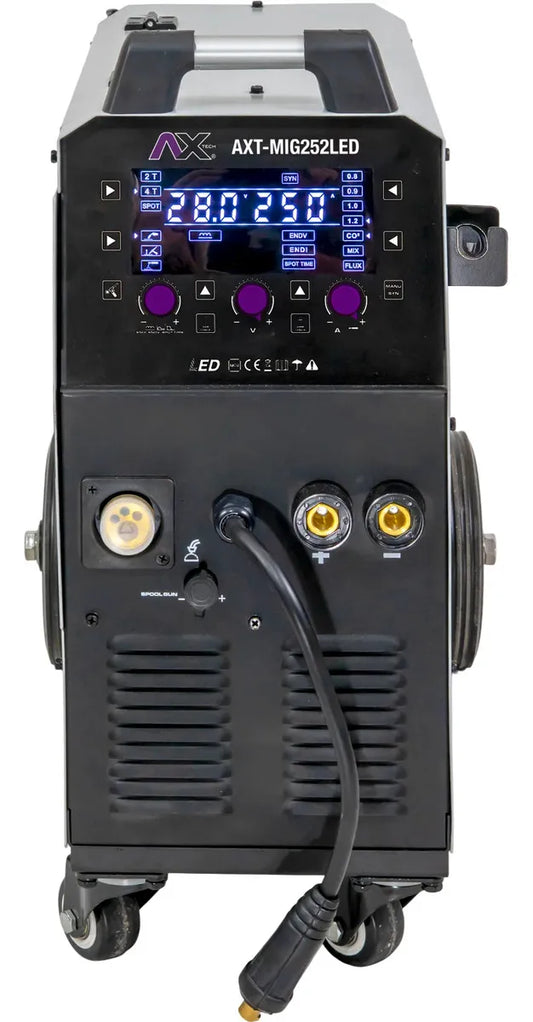 SOLDADORA INVERSOR MULTIPROCESOS MIG/MAG/ELECTRODO/TIG LIFT 250A, 220V 2 FASES, CON ANTORCHA MIG25