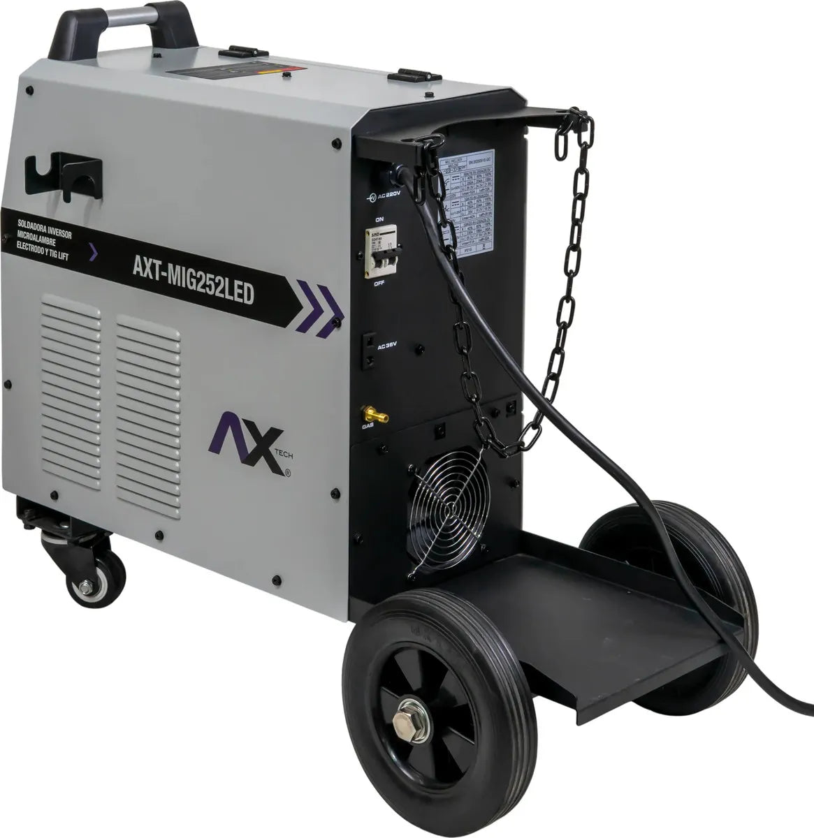 SOLDADORA INVERSOR MULTIPROCESOS MIG/MAG/ELECTRODO/TIG LIFT 250A, 220V 2 FASES, CON ANTORCHA MIG25