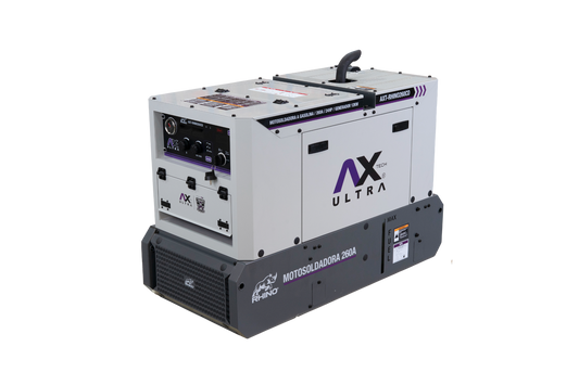 MOTOSOLDADORA A GASOLINA INVERTER INDUSTRIAL RHINO AX TECH 120/240v 260amp SOLDA Y GENERA AL MISMO TIEMPO AXT-RHINO260CD