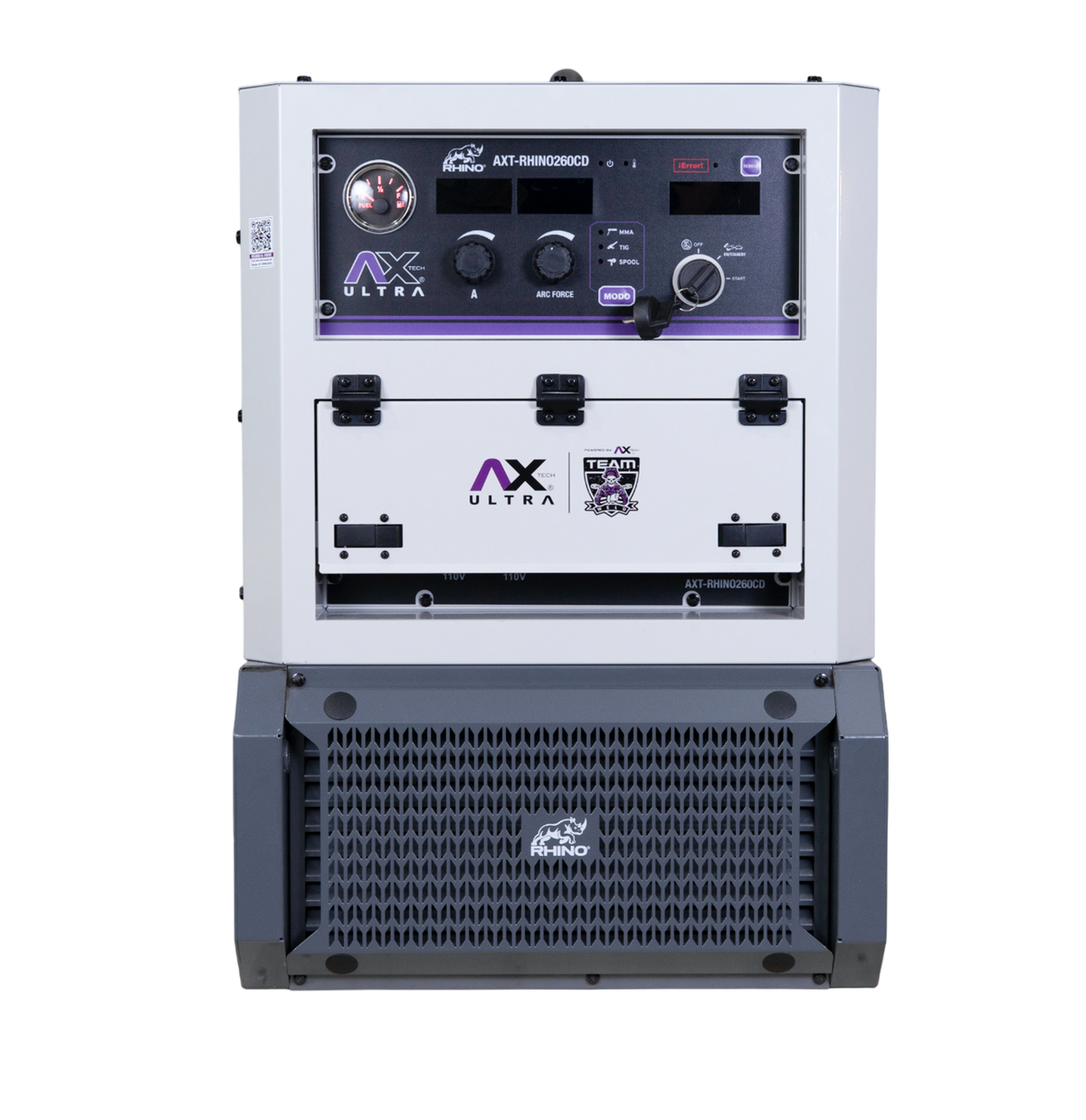 Combo MOTOSOLDADORA A GASOLINA INVERTER INDUSTRIAL RHINO AX TECH 120/240v 260amp SOLDA Y GENERA AL MISMO TIEMPO AXT-RHINO260CD