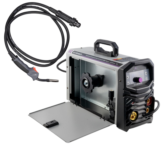 SOLDADORA INVERSOR MICROALAMBRE AX TECH 160amp Bivoltaje 110/220v PARA ROLLOS DE 5 KG  AXT-EM160LED