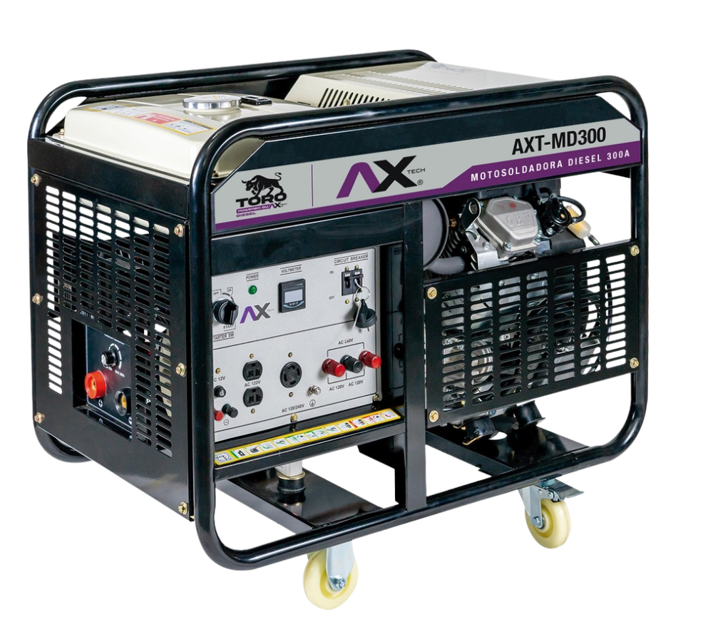 MOTOSOLDADORA GENERADOR A DIESEL 300amp  11,000w AX Tech AXT-MD300