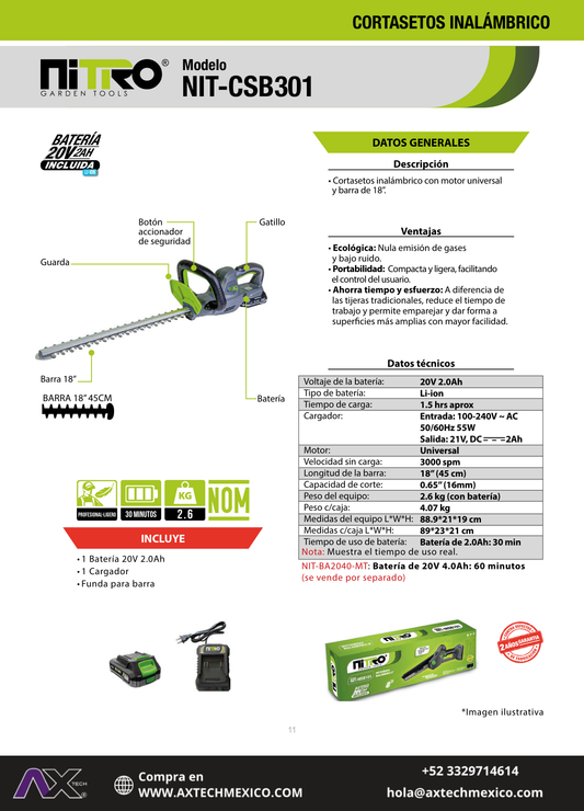 NIT-CSB301 ficha técnica