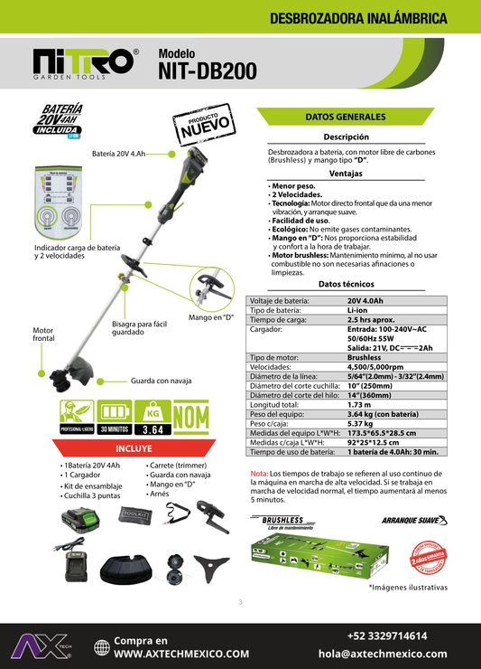NIT-DB200 ficha técnica