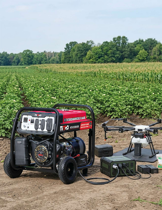 NIT-G10000-DR cargando dron en campo