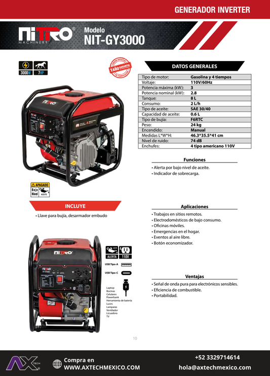 NIT-GY3000 ficha técnica