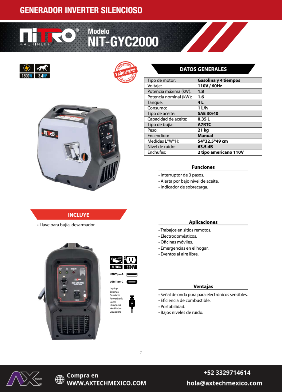 NIT-GYC2000 ficha técnica
