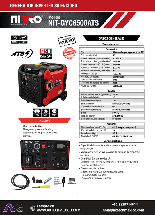 NIT-GYC6500ATS ficha técnica