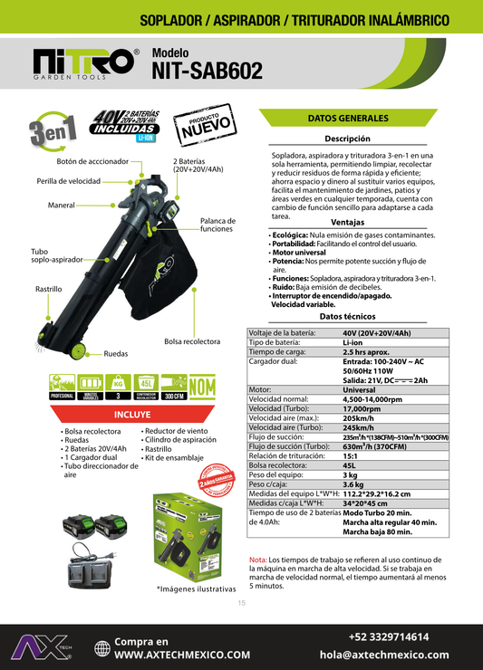 NIT-SAB602 ficha técnica
