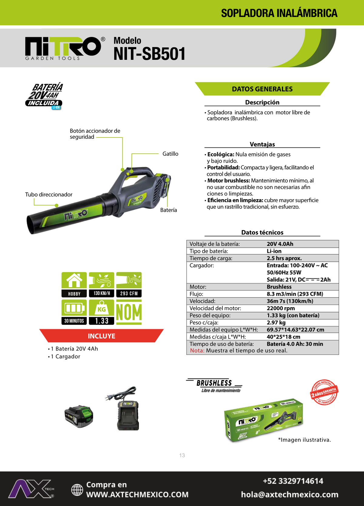 NIT-SB501 ficha técnica