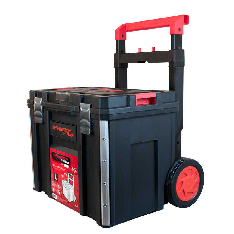 COMBO MINI ESMERILADORA 4 1/2" AX TECH + CAJA de HERRAMIENTAS PACKOUT USO RUDO