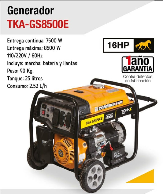 Generador a gasolina Tonka 8500W