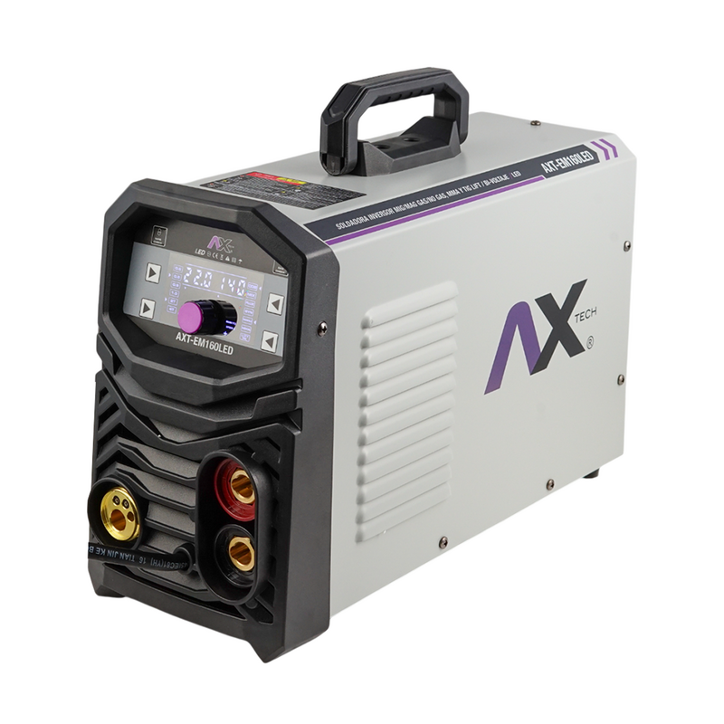 SOLDADORA INVERSOR MICROALAMBRE AX TECH 160amp Bivoltaje 110/220v PARA ROLLOS DE 5 KG  AXT-EM160LED