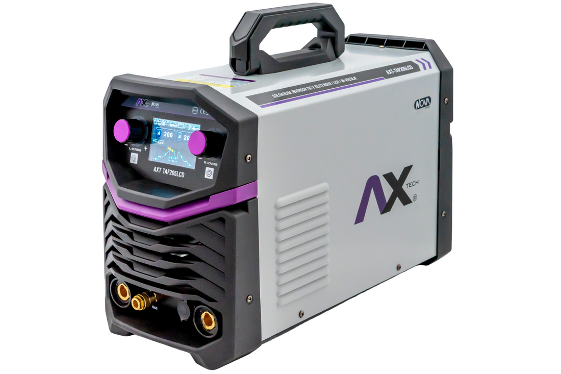 SOLDADORA INVERSOR TIG HF CD/CA 220A TIG ALUMINIO BIVOLTAJE AX Tech AXT-TAF205LCD