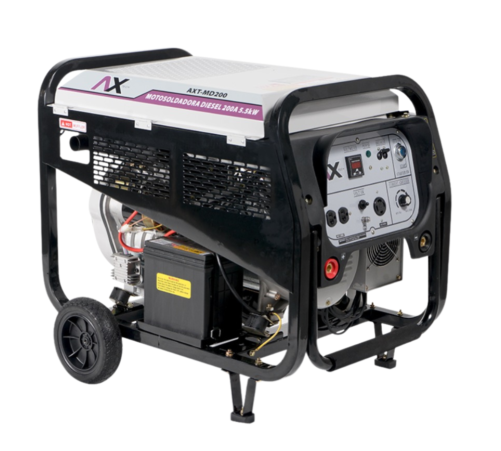 MOTOSOLDADORA GENERADOR A DIESEL 200 amp 5,500 w AX Tech AXT-MD200